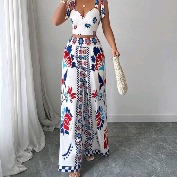 Vibrant Floral Two-Piece Set - Picture 3 of 6